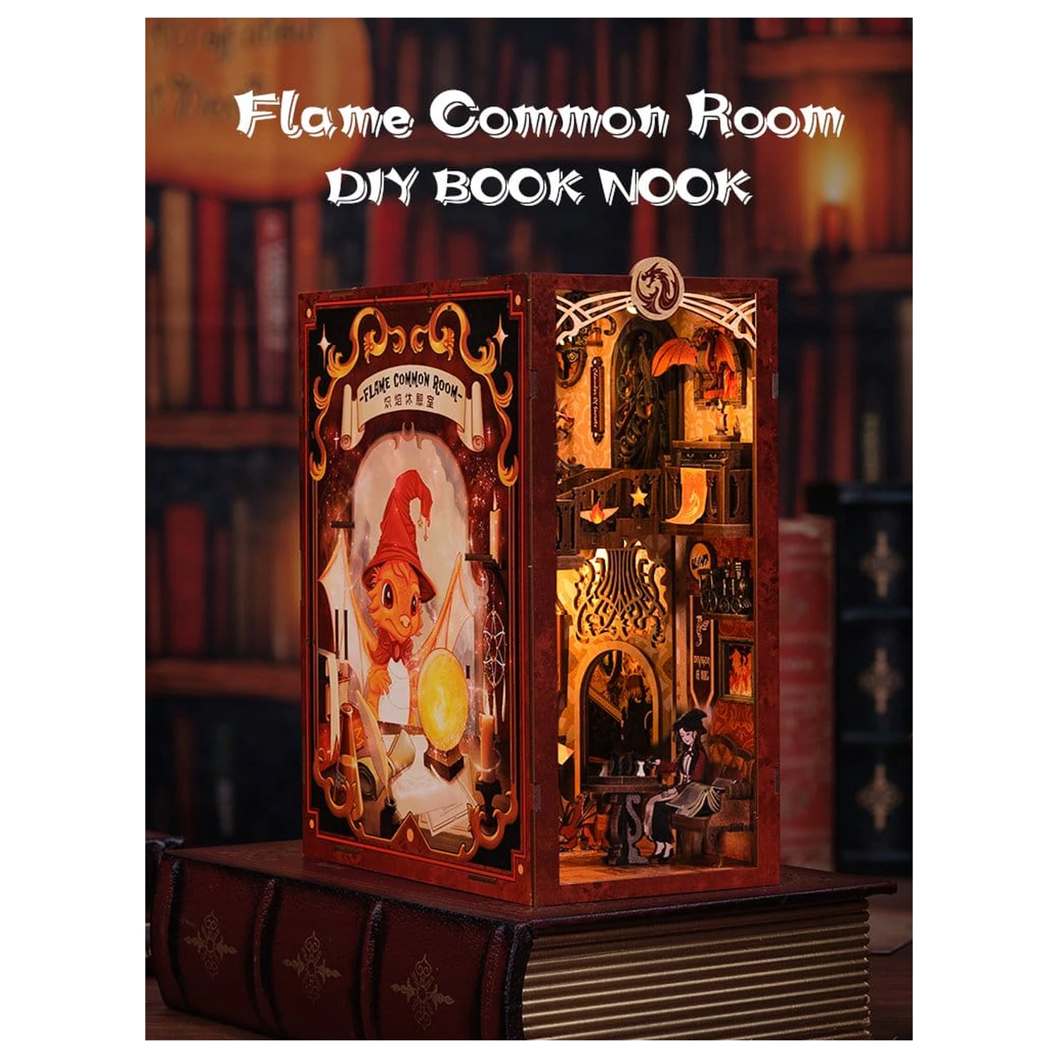 Book Nook Flame Common Room 23 x 11 Zentimeter Produktfoto