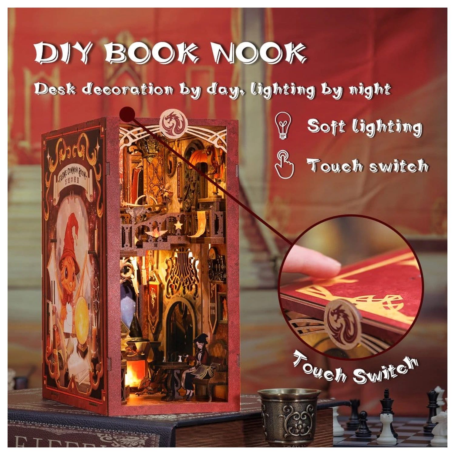 Book Nook Flame Common Room 23 x 11 Zentimeter Produktfoto