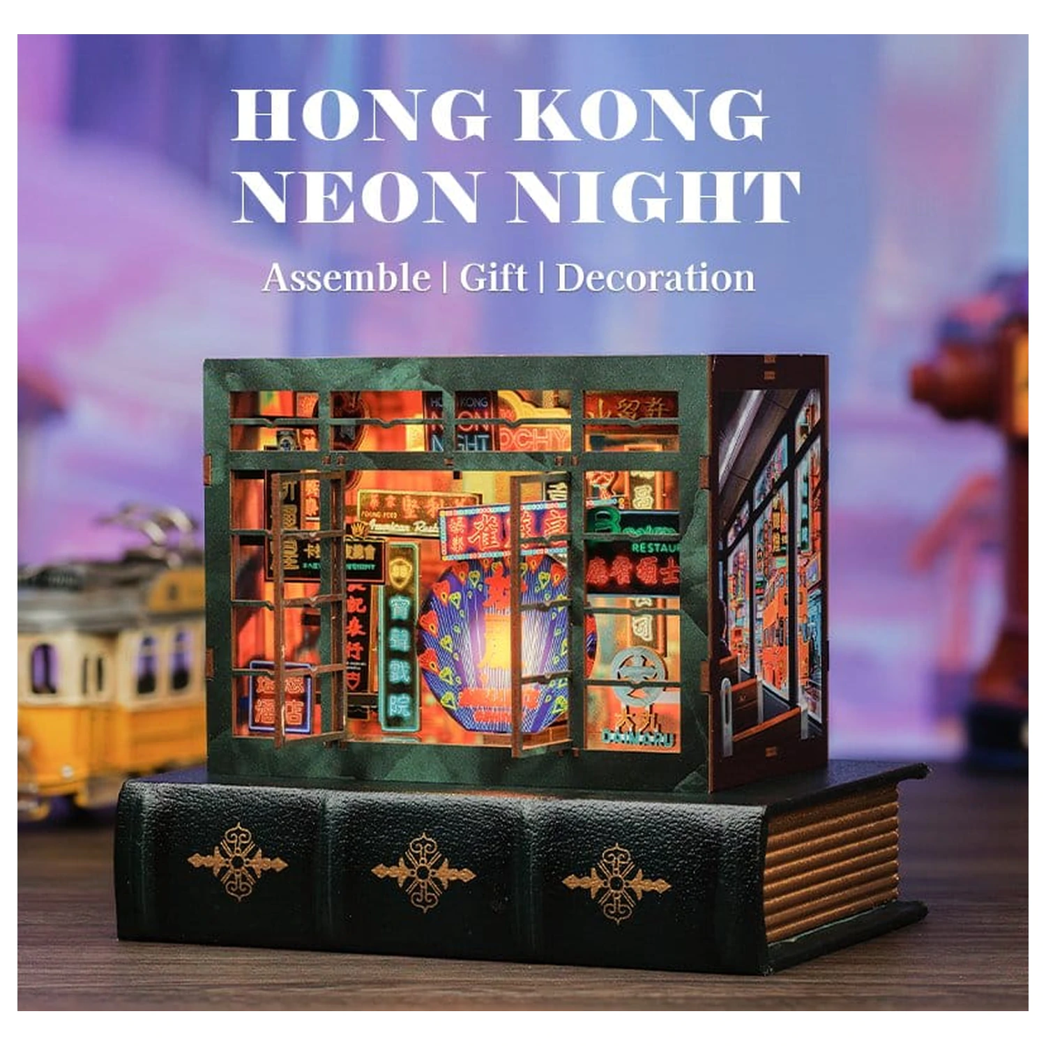 Book Nook Hong Kong Neonlicht 13 x 17 cm Produktfoto