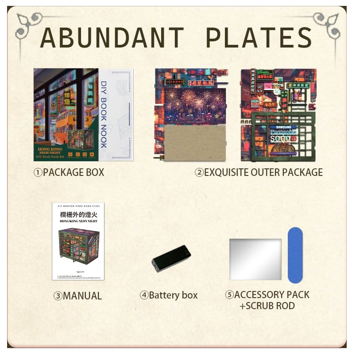 Book Nook Hong Kong Neonlicht 13 x 17 cm Produktfoto