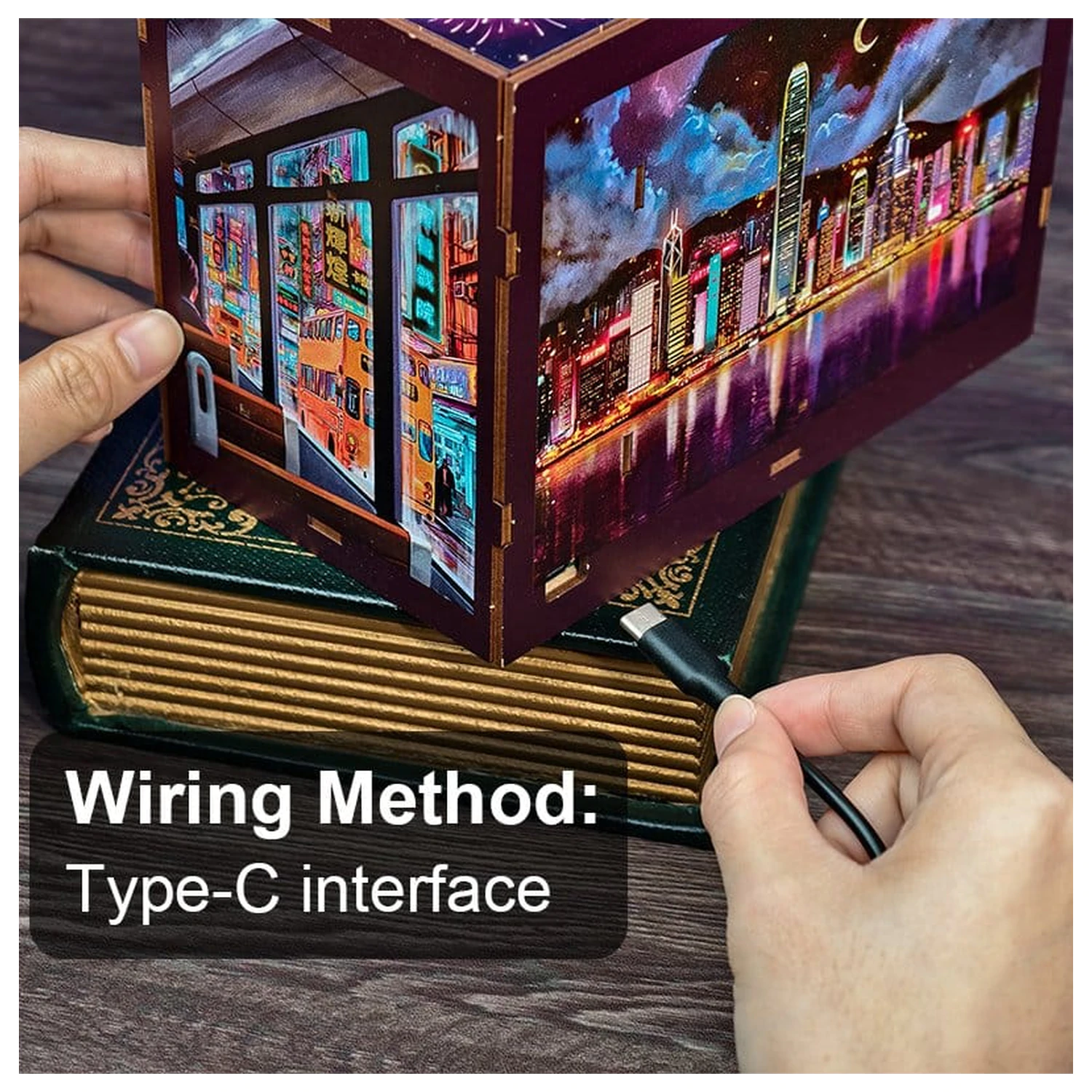 Book Nook Hong Kong Neonlicht 13 x 17 cm Produktfoto