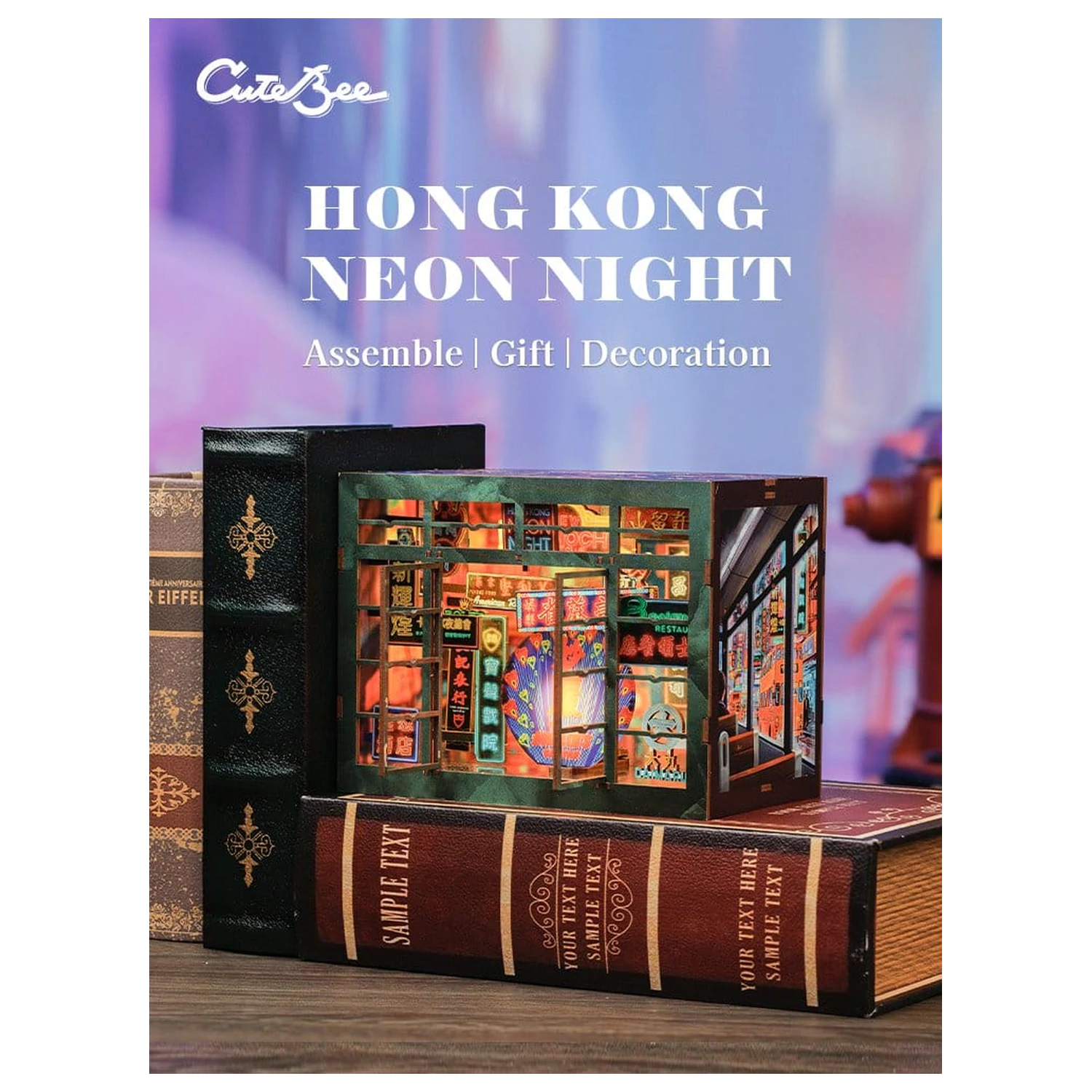 Book Nook Hong Kong Neonlicht 13 x 17 cm Produktfoto