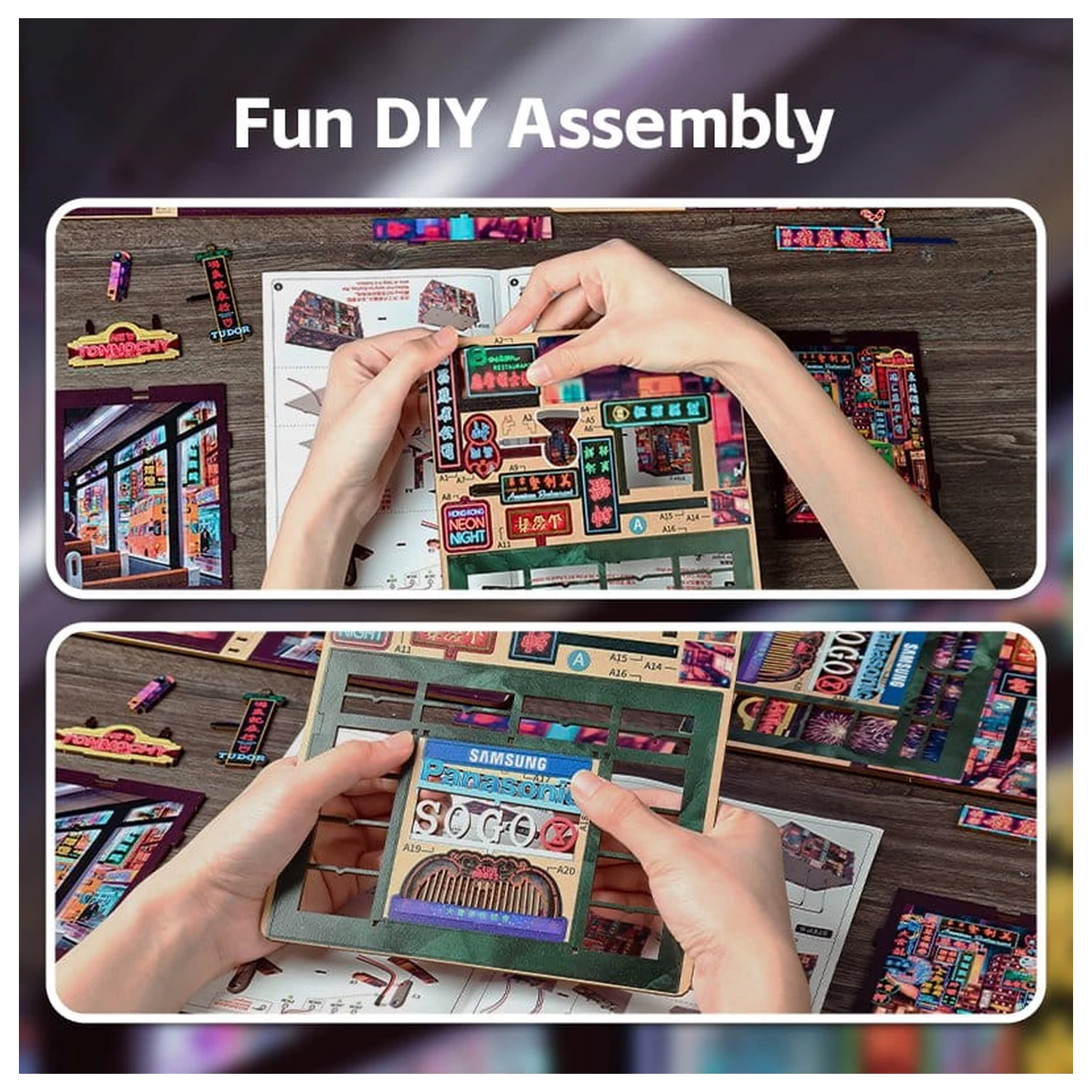 Book Nook Hong Kong Neonlicht 13 x 17 cm Produktfoto