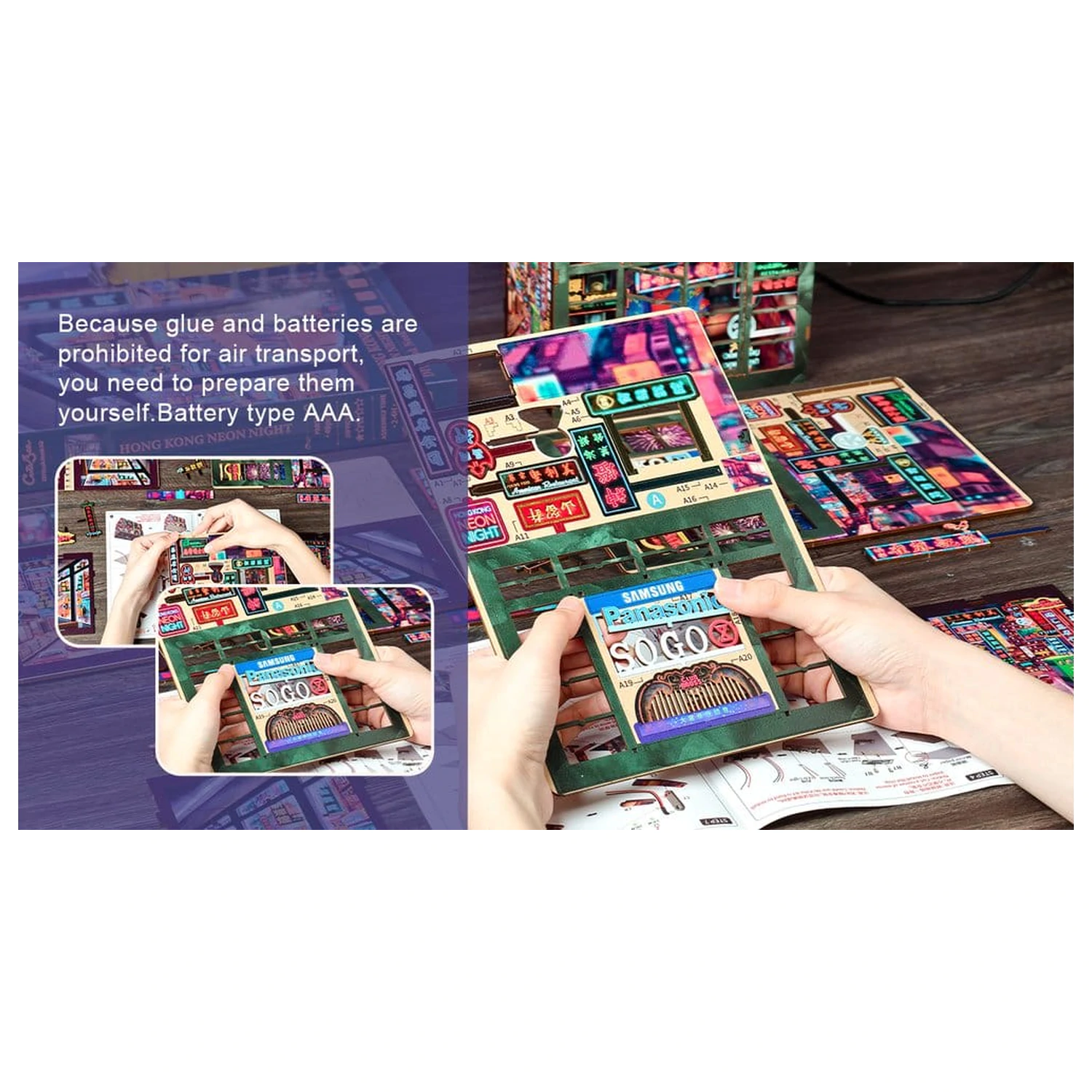 Book Nook Hong Kong Neonlicht 13 x 17 cm Produktfoto