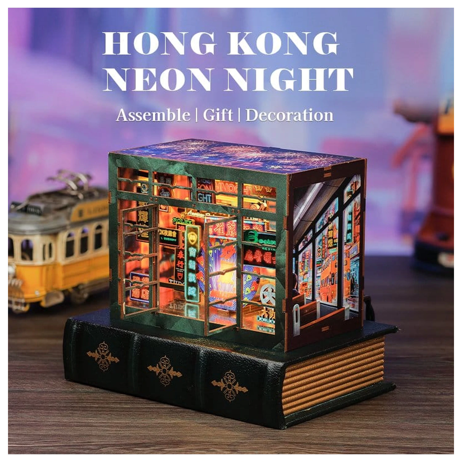 Book Nook Hong Kong Neonlicht 13 x 17 cm Produktfoto