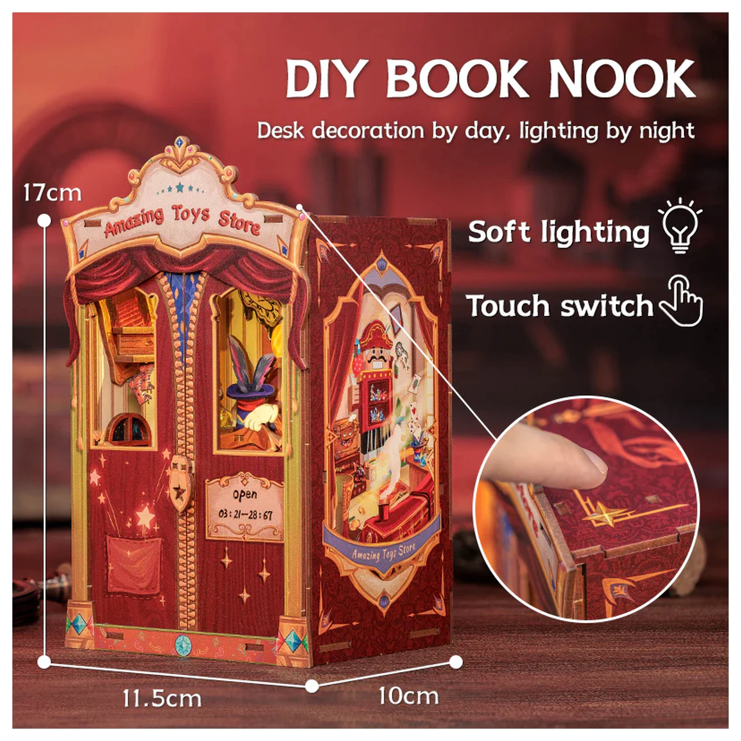 Book Nook Bausatz DIY Amazing Toy Store 107 Teile + LED Licht Produktfoto