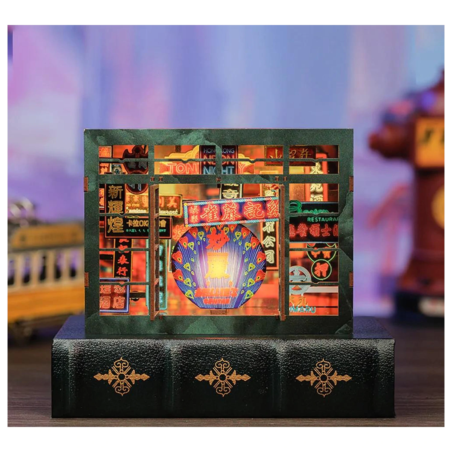BOOK NOOK KIT DIY Hong Kong Neonlicht 49 Teile + LED-Licht Produktfoto