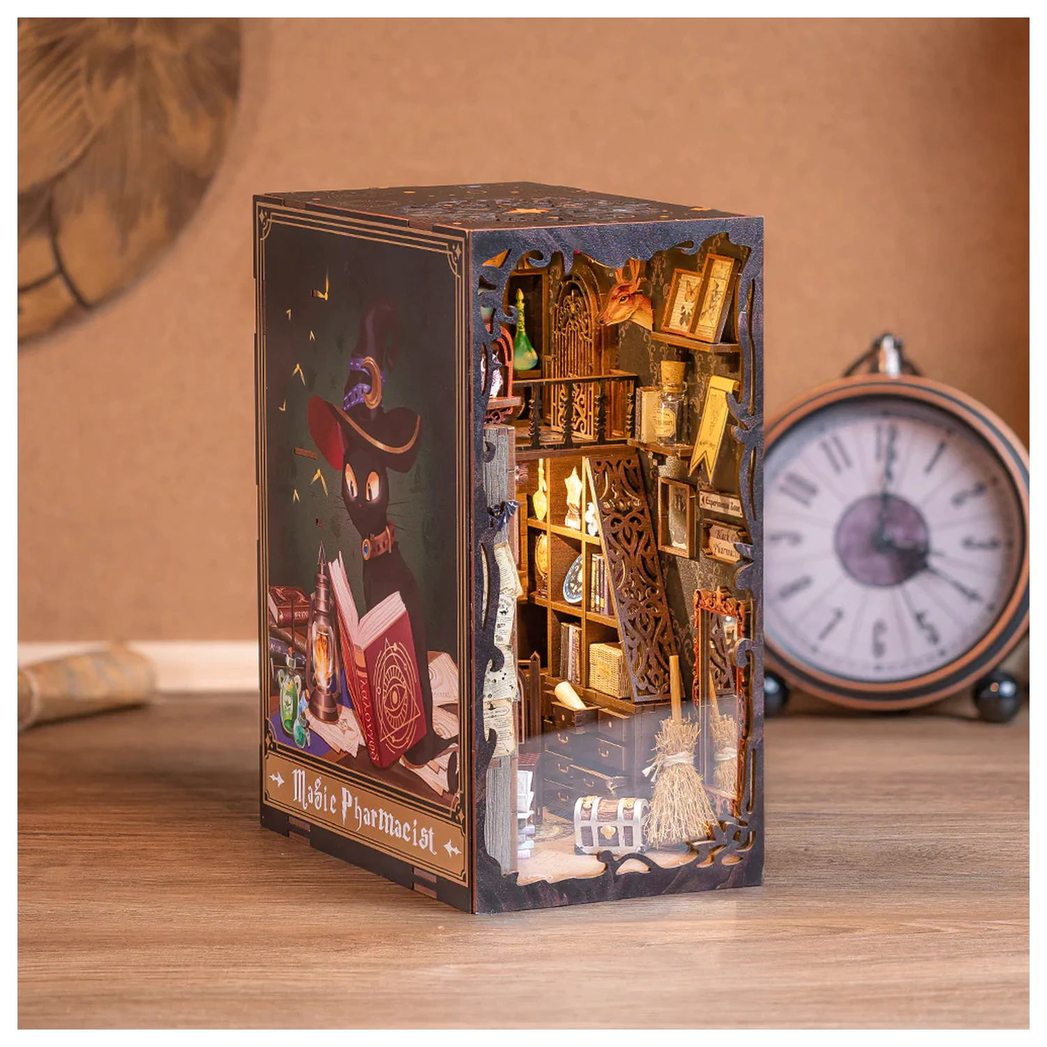 BOOK NOOK KIT DIY Magic Pharmacist 282 Teile + LED Licht Bausatz Produktfoto