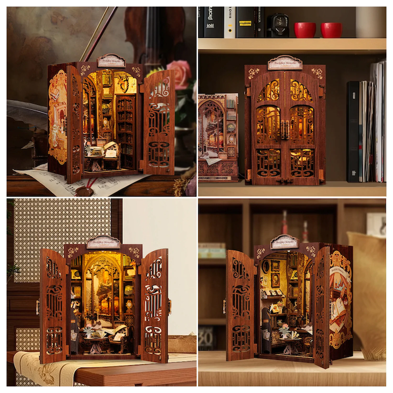 BOOK NOOK KIT DIY Erinnerungsbuchhandlung 127 db + LED-Licht Bausatz Produktfoto