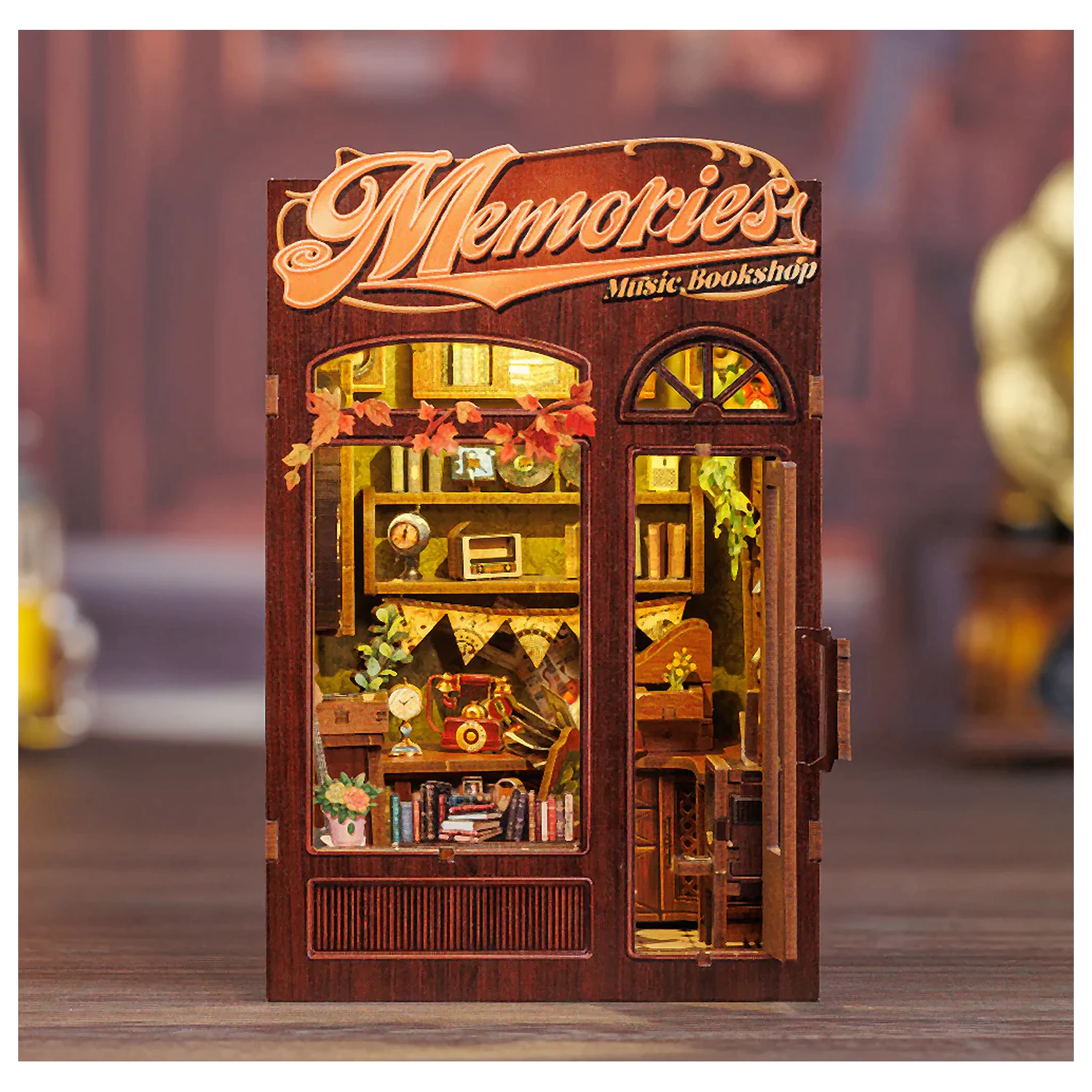 BOOK NOOK KIT DIY Memories Music Bookshop 136teilig + LED Licht Bausatz Produktfoto