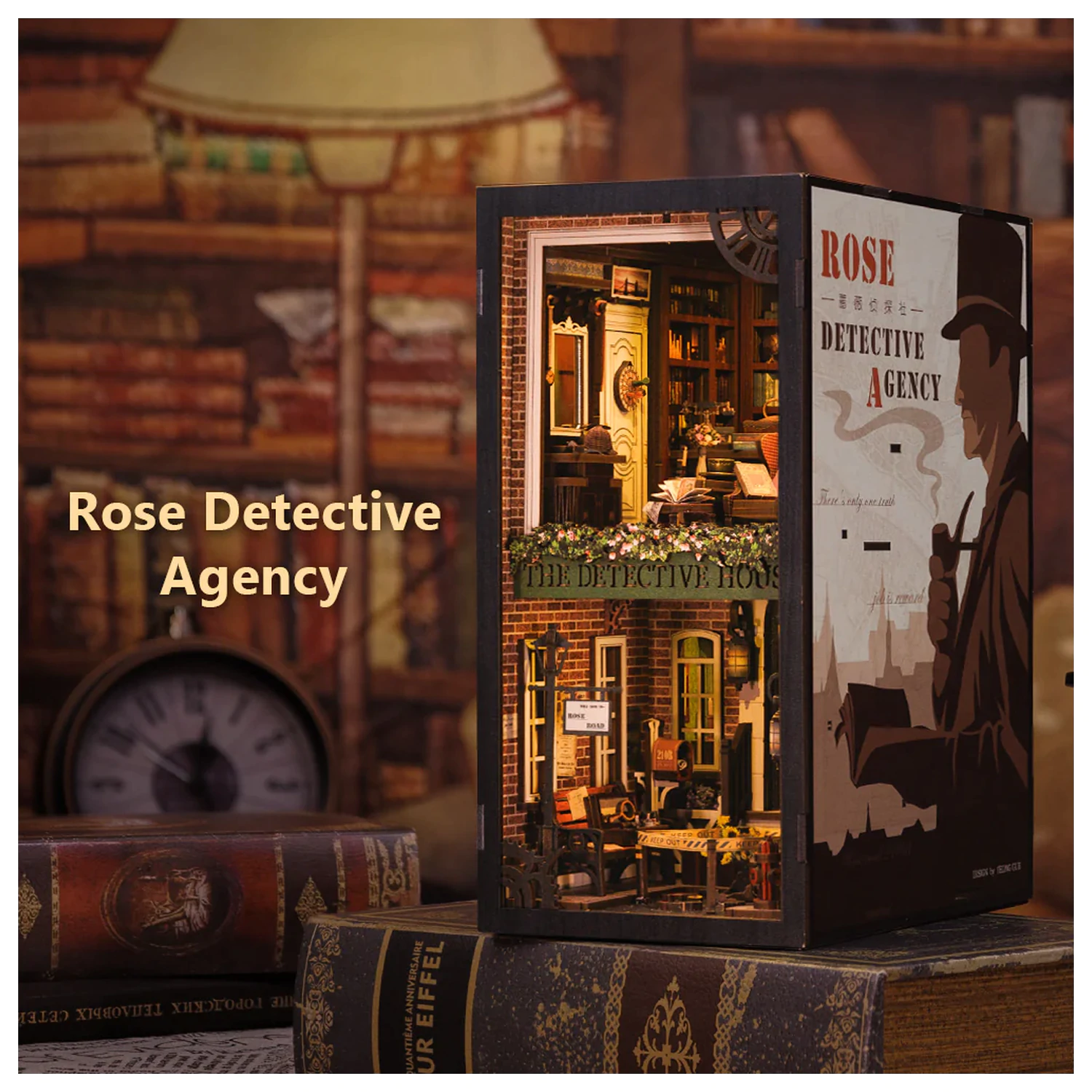 BOOK NOOK KIT DIY Rose Detective Agency 322teilig + LED Licht Bausatz Produktfoto