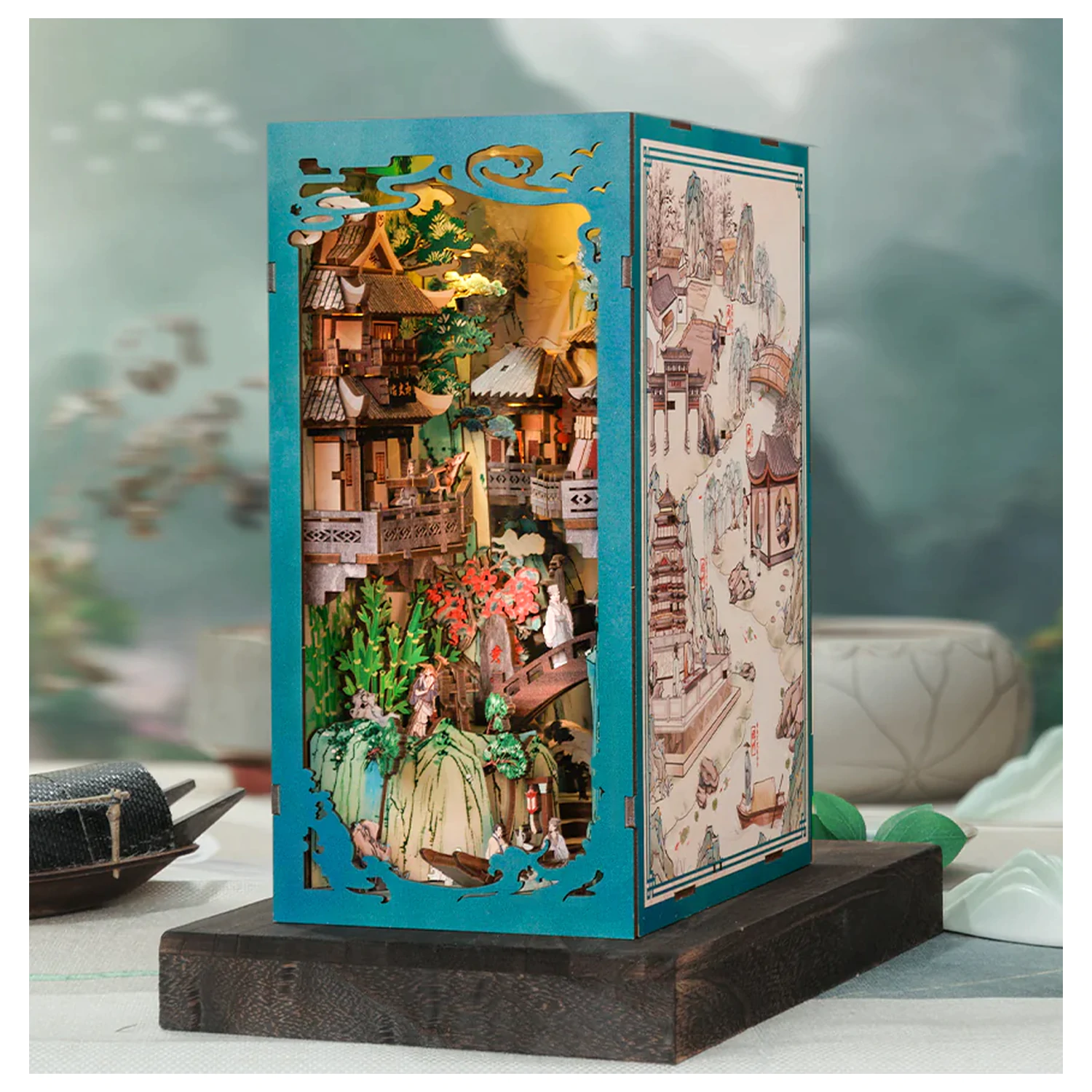 BOOK NOOK BAUSATZ DIY Su Dongpo's Life 280-teiliges + LED Licht Konstruktionsset Produktfoto