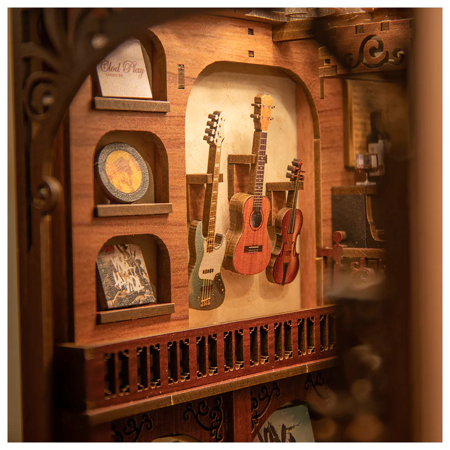 BOOK NOOK BAUSATZ DIY The Secret Rhythm 355 Teile + LED-Licht Produktfoto