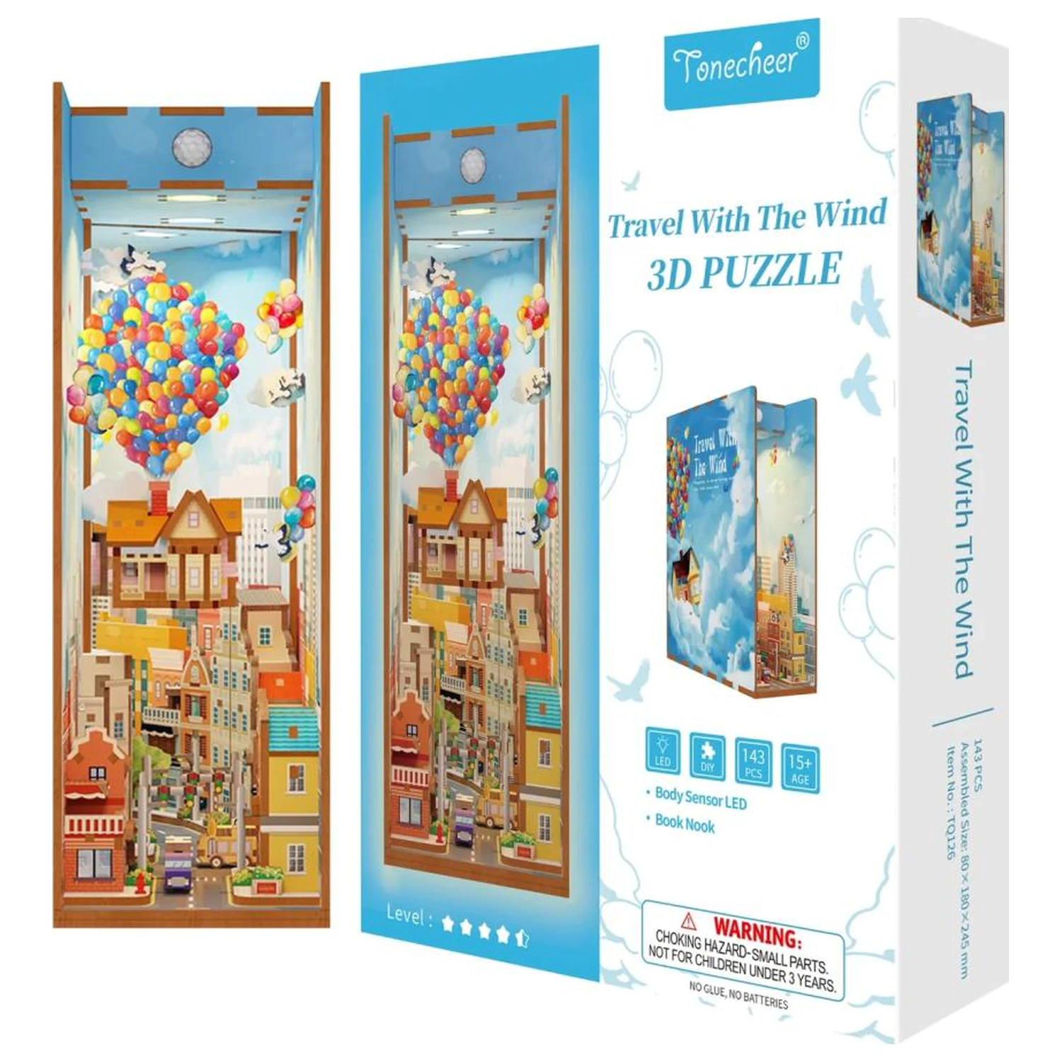 BOOK NOOK KIT DIY - Travel with the Wind 143 Teile + LED Licht Produktfoto