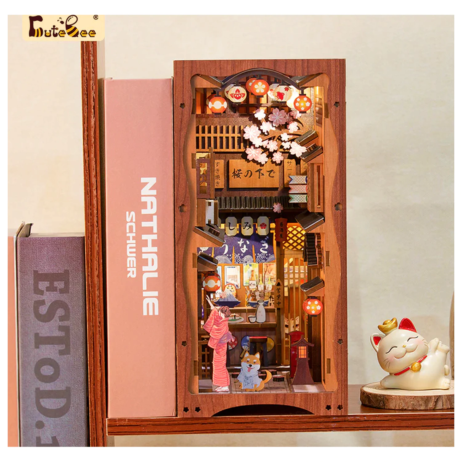 BOOK NOOK KIT DIY Unter dem Sakura Tree 214 Stück + LED Licht Bausatz Produktfoto