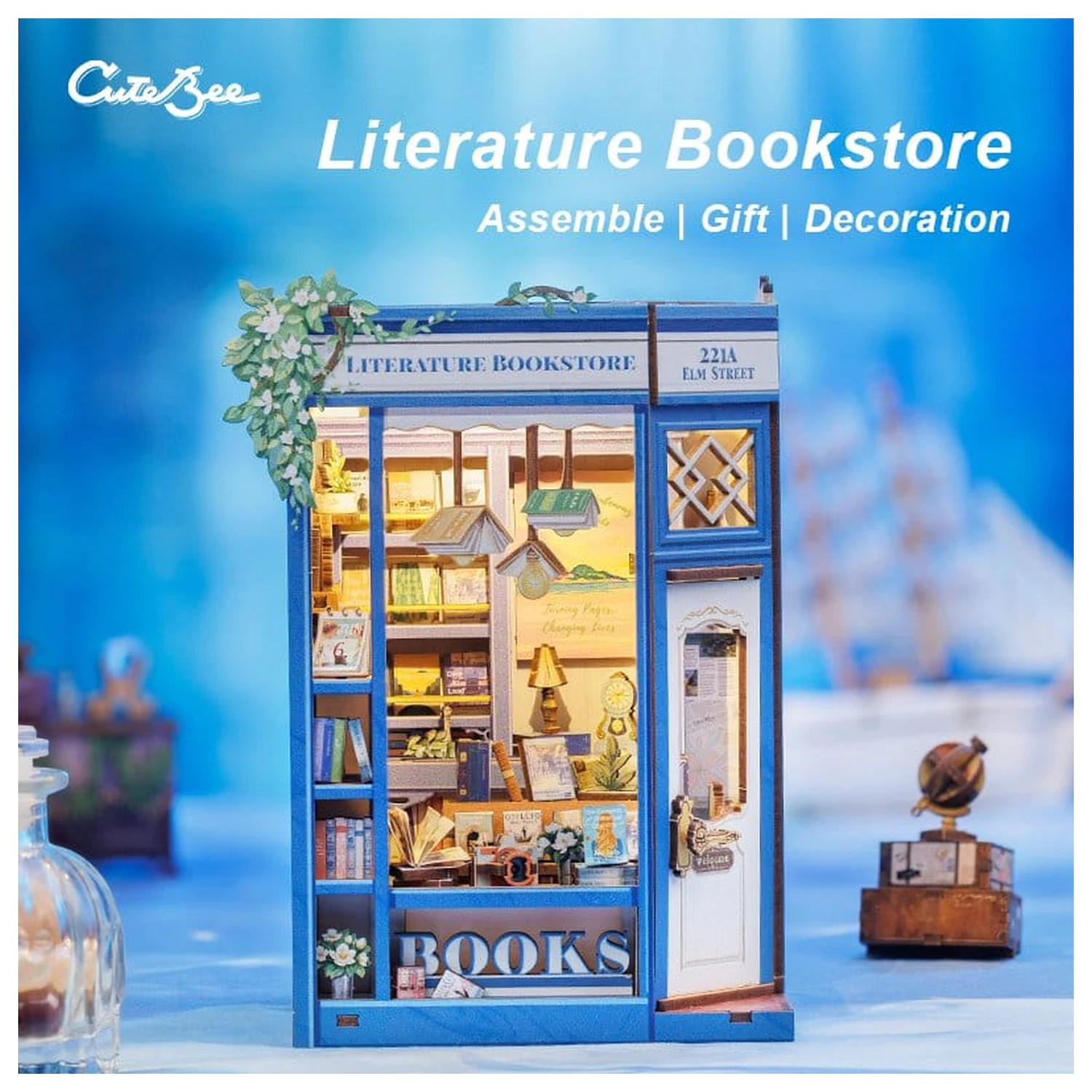 Book Nook Literatur Buchhandlung 17 x 12 cm Produktfoto