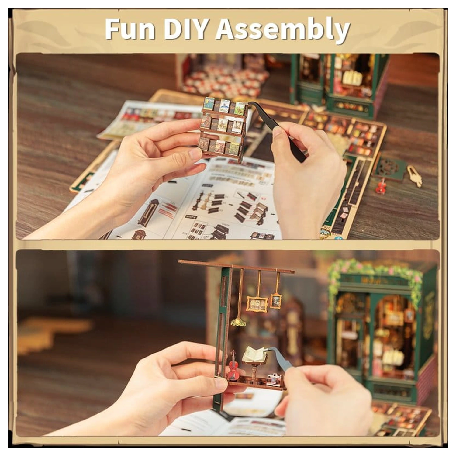 Book Nook Eule Buchladen 17 x 12 cm Produktfoto