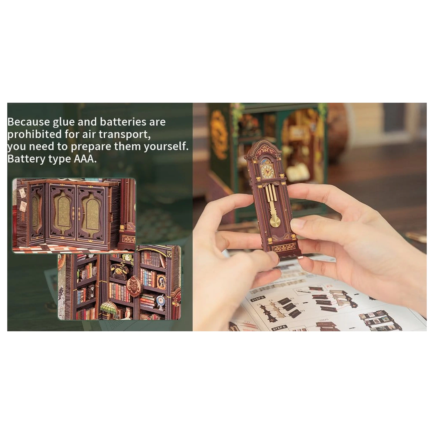 Book Nook Eule Buchladen 17 x 12 cm Produktfoto