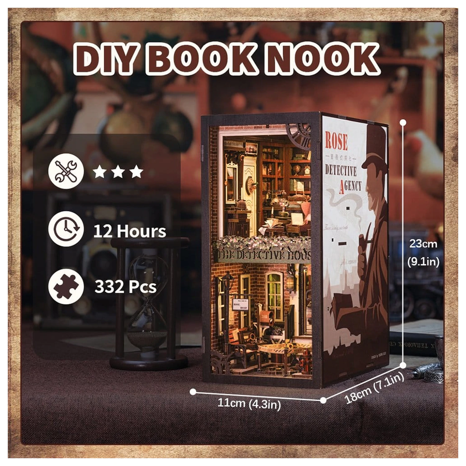Book Nook Rose Detective Agency 23 x 11 cm Produktfoto