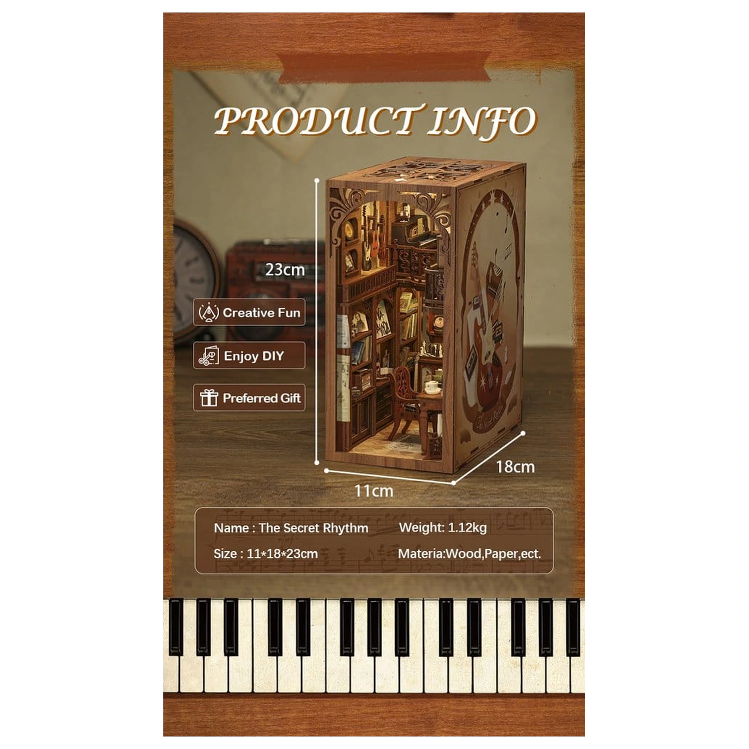 Book Nook The Secret Rhythm 23 x 11 cm Produktfoto