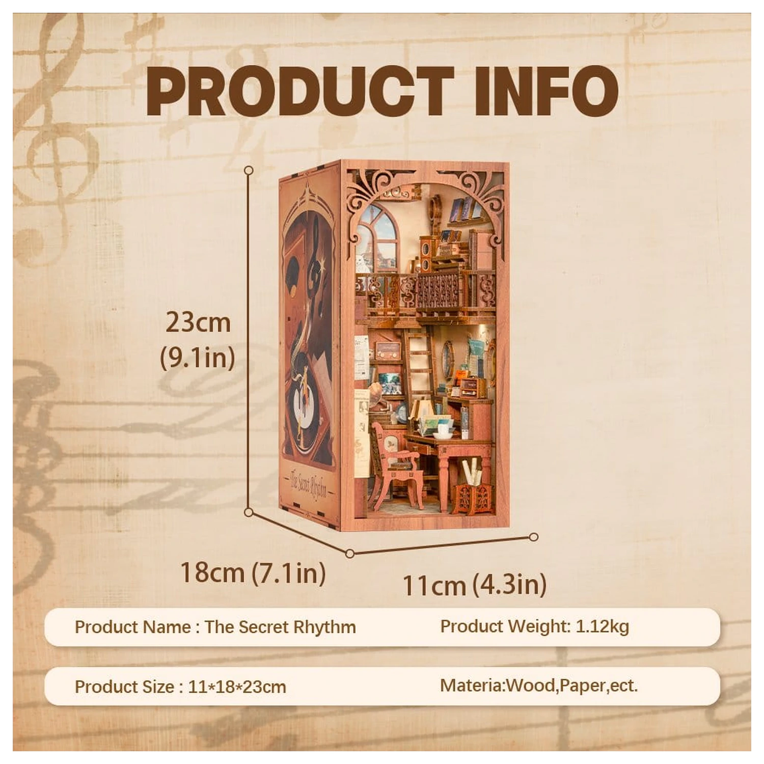 Book Nook The Secret Rhythm 23 x 11 cm Produktfoto