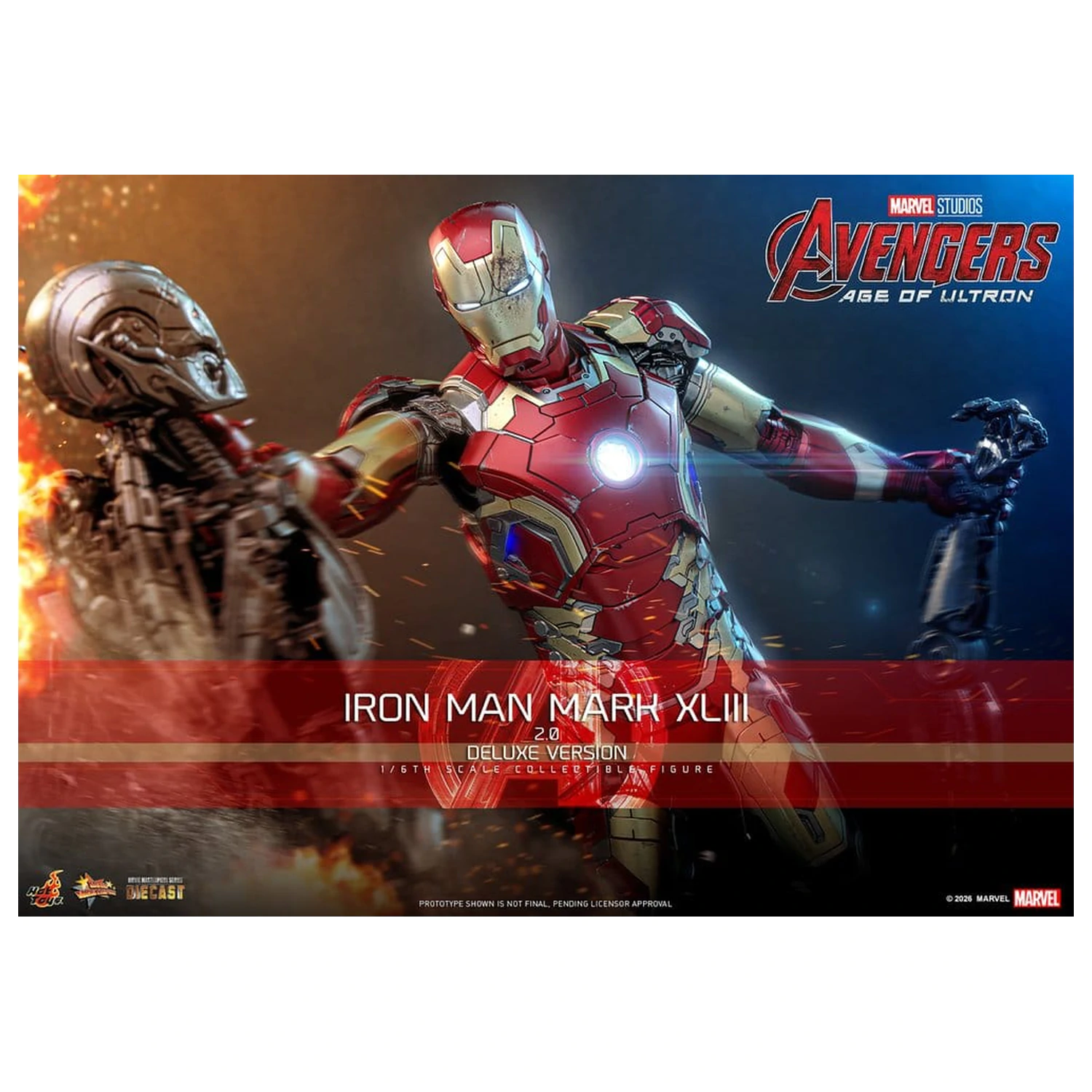 Avengers: Age of Ultron Movie Masterpiece Diecast Action Figur 1/6 Iron Man Mark XLIII (2.0) (Deluxe Version) 32 cm Produktfoto