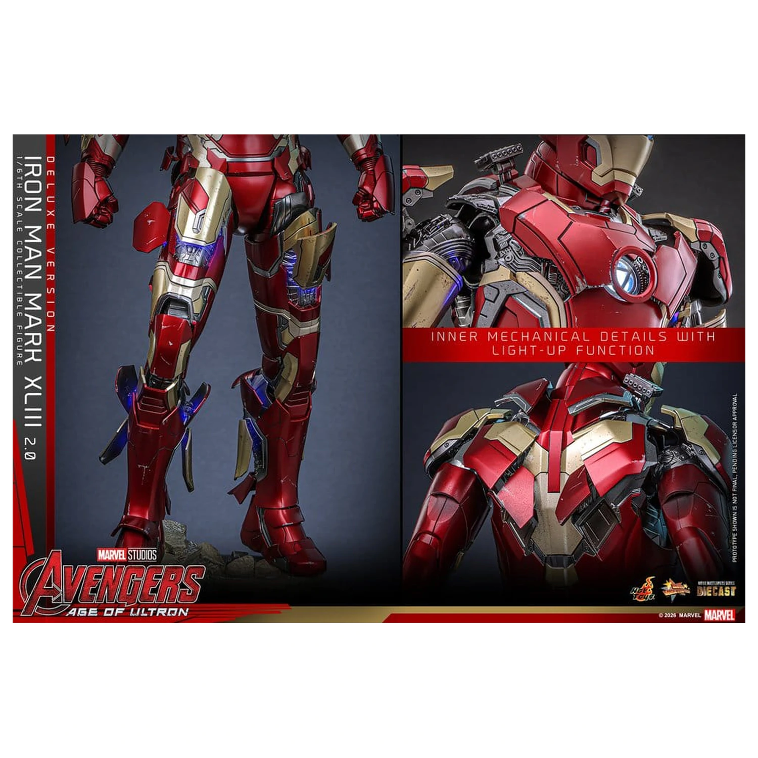 Avengers: Age of Ultron Movie Masterpiece Diecast Action Figur 1/6 Iron Man Mark XLIII (2.0) (Deluxe Version) 32 cm Produktfoto