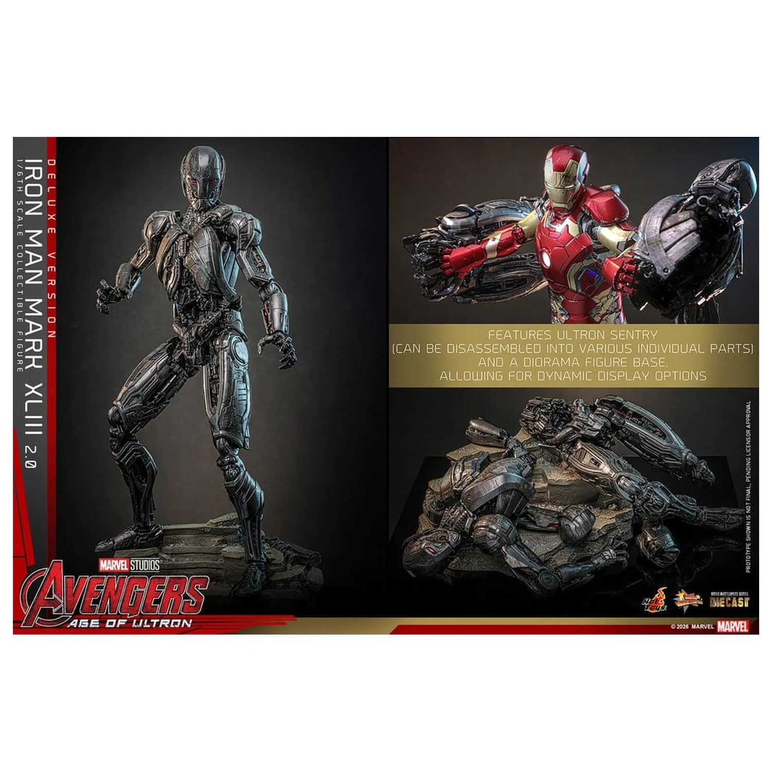 Avengers: Age of Ultron Movie Masterpiece Diecast Action Figur 1/6 Iron Man Mark XLIII (2.0) (Deluxe Version) 32 cm Produktfoto