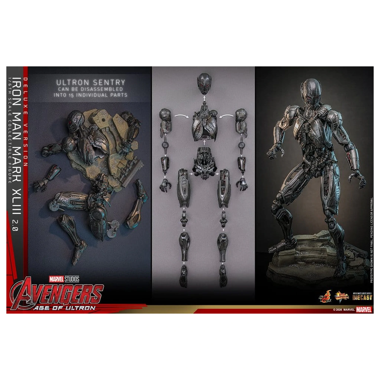 Avengers: Age of Ultron Movie Masterpiece Diecast Action Figur 1/6 Iron Man Mark XLIII (2.0) (Deluxe Version) 32 cm Produktfoto