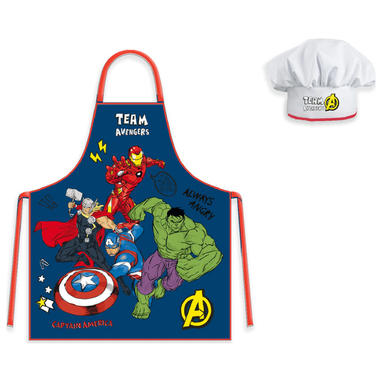 Avengers Always Angry Kinder Schürze 2-teiliges Set Produktfoto