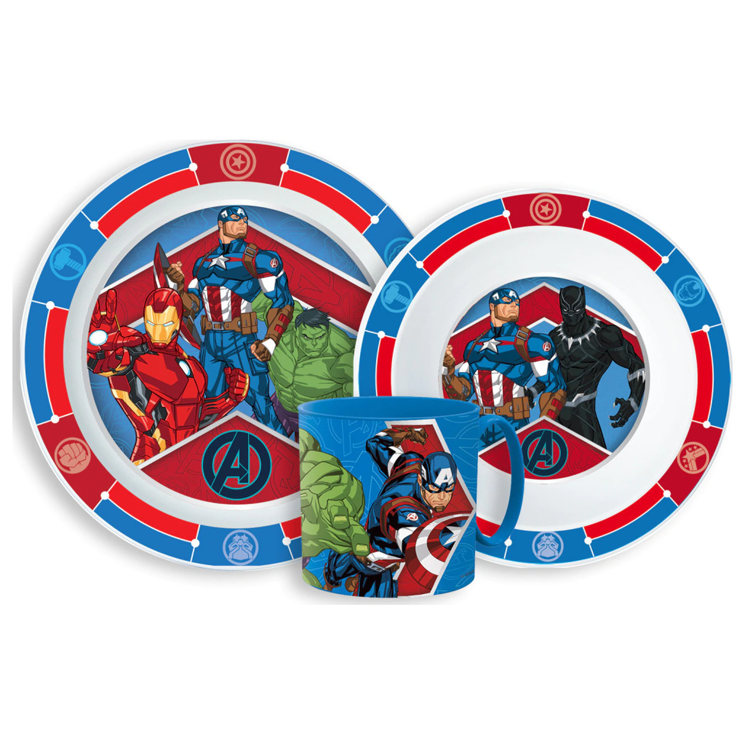 Avengers Army Geschirr Set, Micro Kunststoff Set mit Becher 265 ml Produktfoto