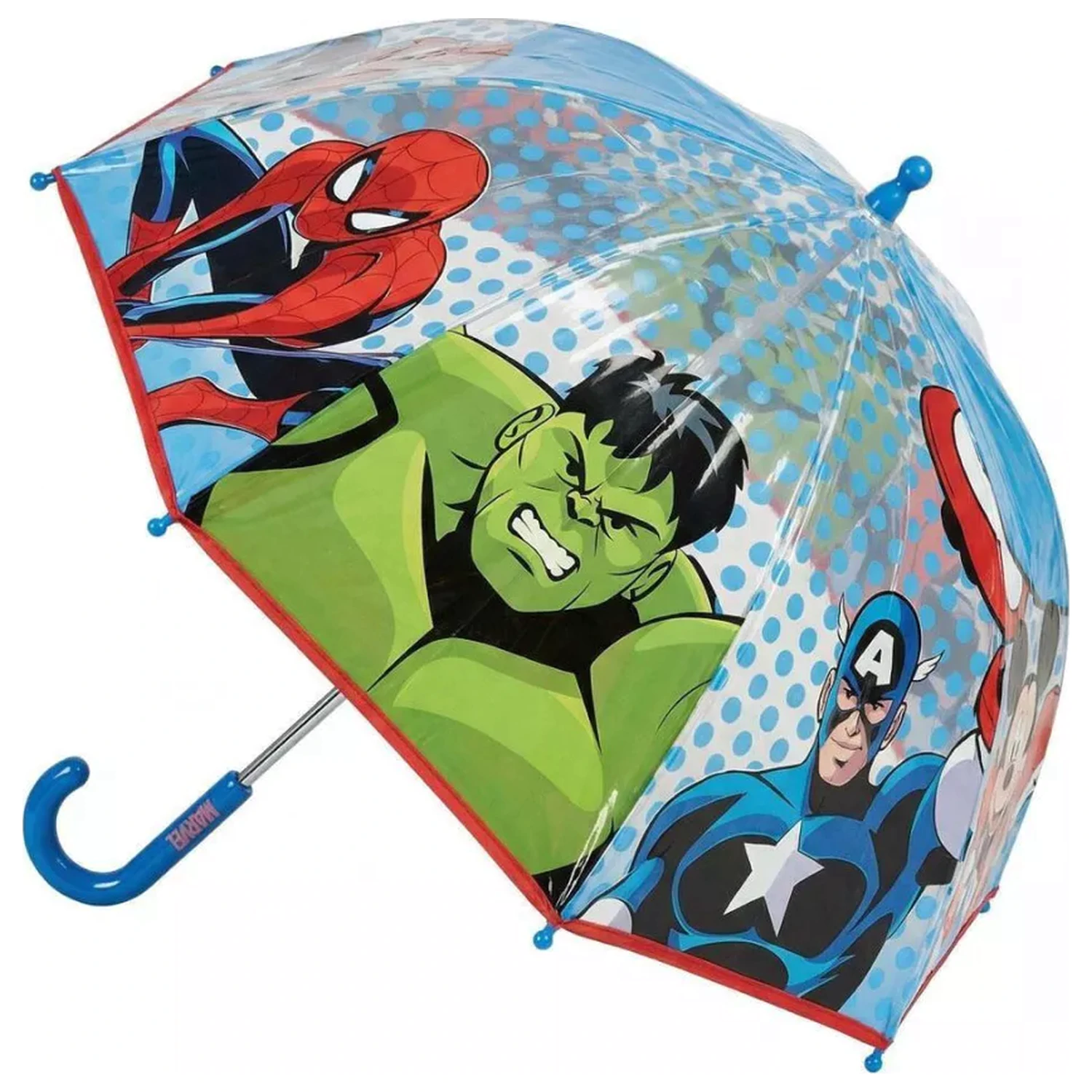 Avengers Dots Kinder Transparenter Regenschirm Produktfoto