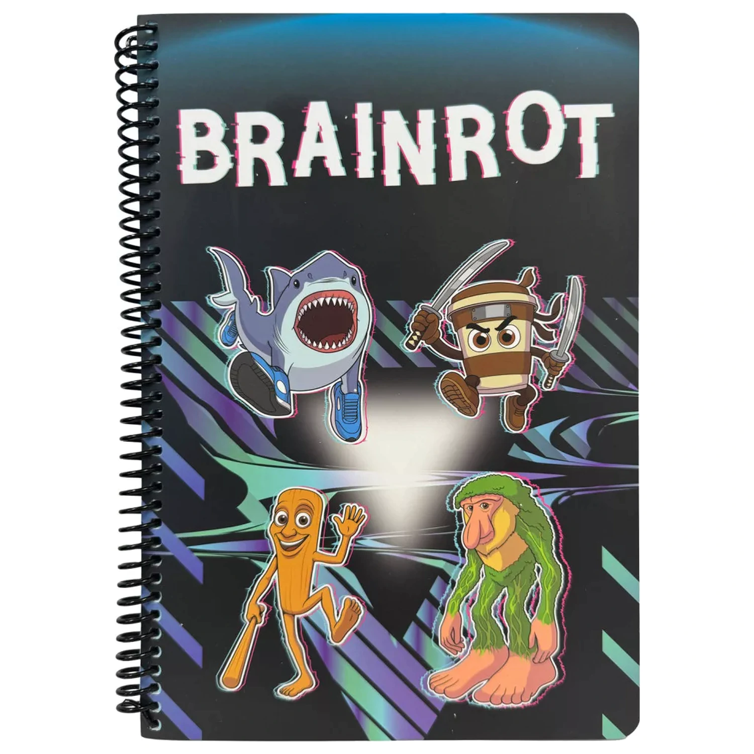 Brainrot Dark B/5 liniertes Spiralnotizbuch, 70 Blätter Produktfoto