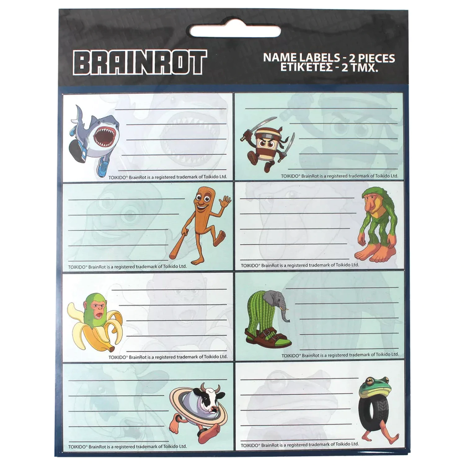 Brainrot Vibes Notizbuch-Etiketten 16 Stück Produktfoto