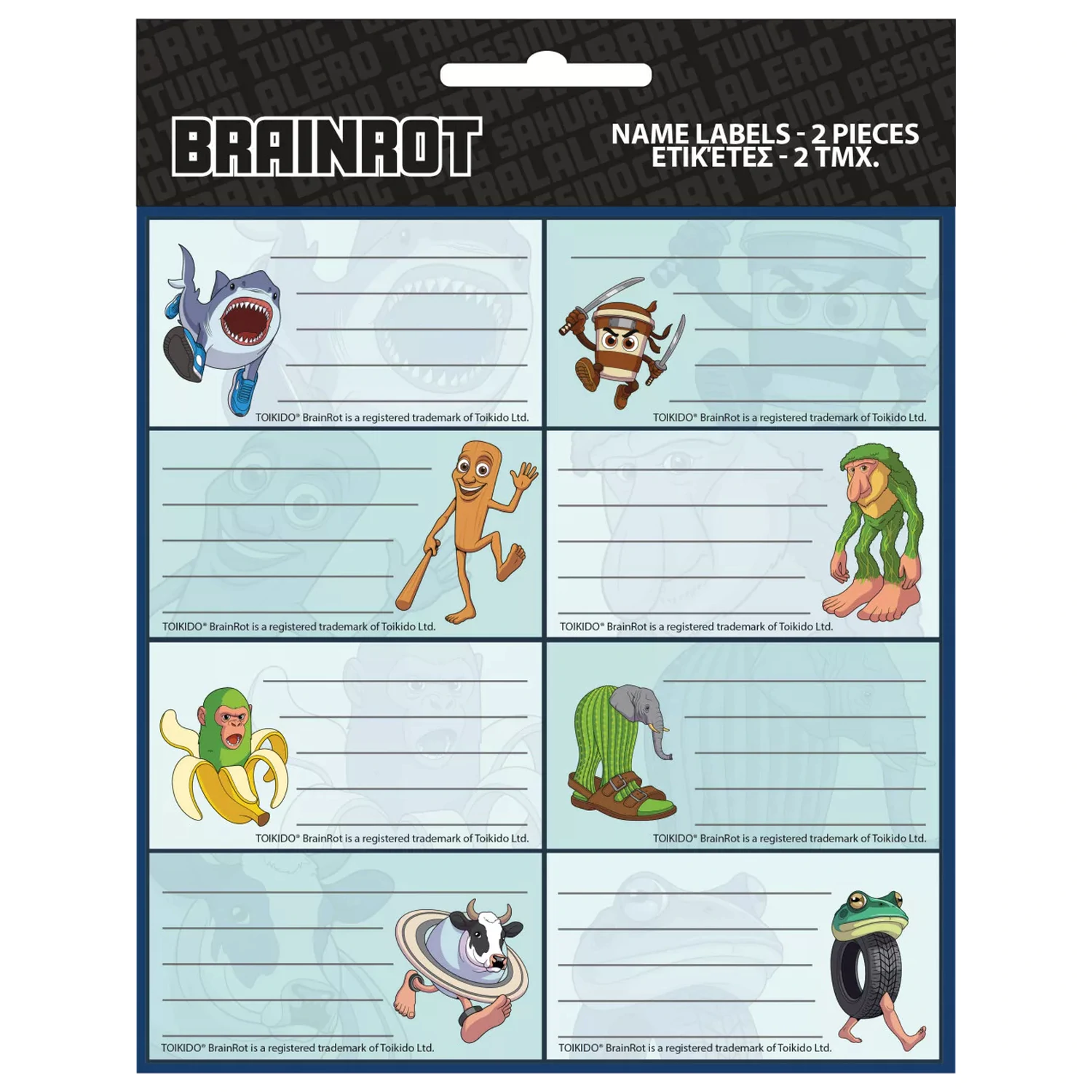 Brainrot Vibes Notizbuch-Etiketten 16 Stück Produktfoto