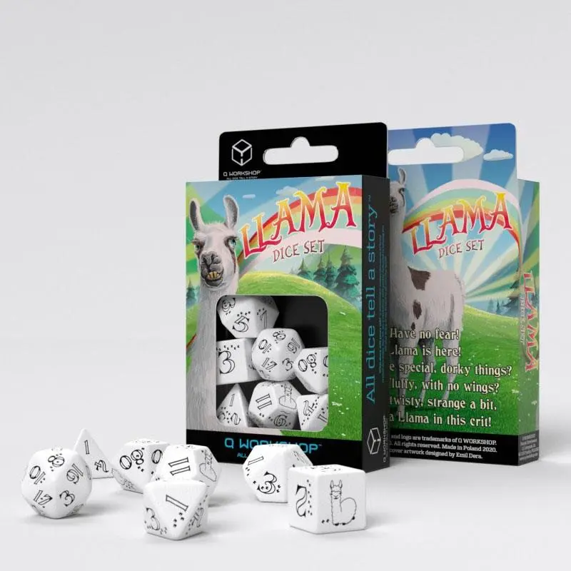 Bright Llama Würfel Set Weiß und Schwarz (7) termékfotó