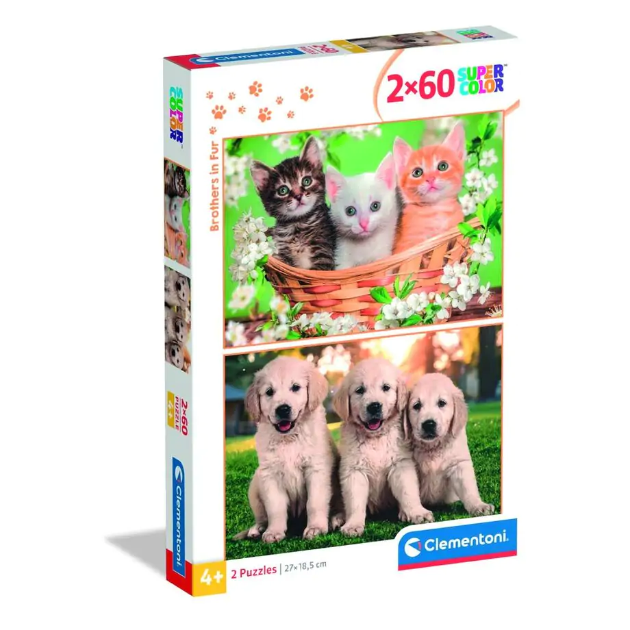 Brothers in Fur Puzzle 2x60St Produktfoto