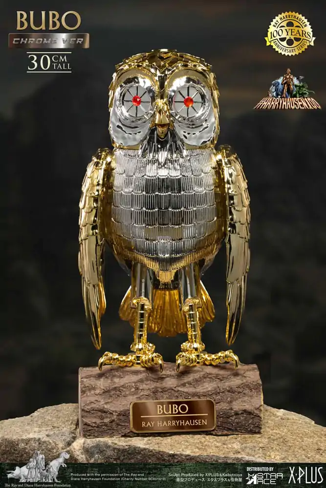 Bubo the Mechanical Owl Soft Vinyl Statue Ray Harryhausens Bubo Chrome Ver. 30 cm Produktfoto