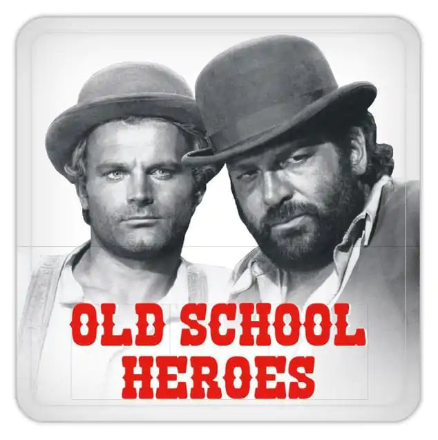 Bud Spencer & Terence Hill Tin Untersetzer Old School Heroes 10 x 10 cm Produktfoto