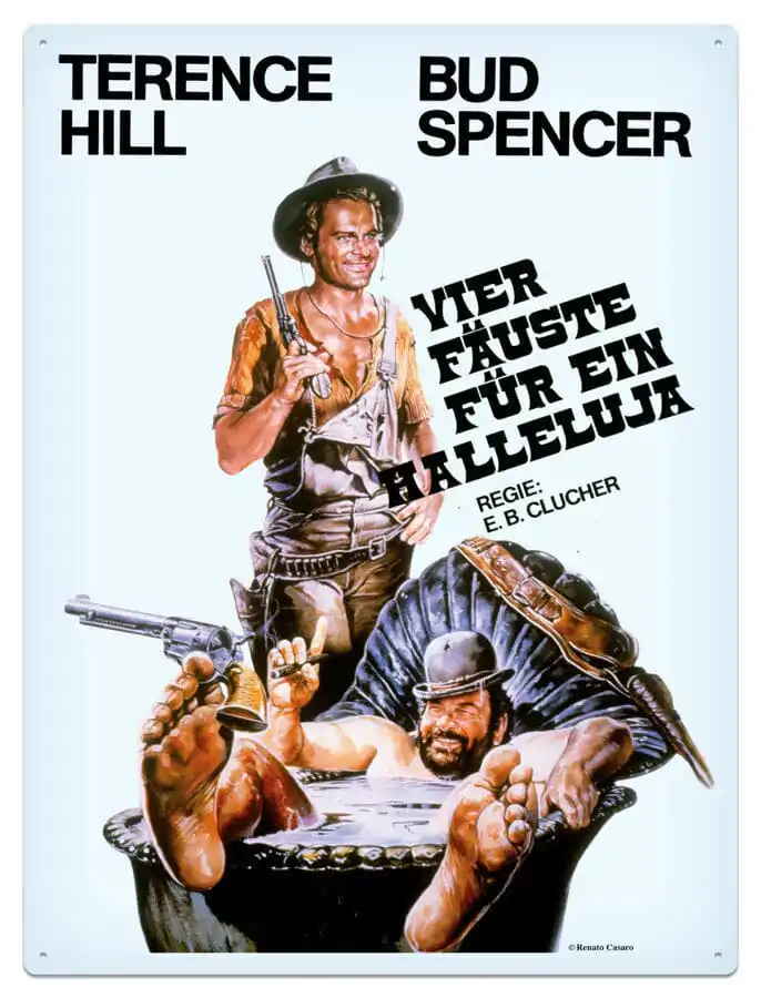 Bud Spencer & Terence Hill Blechschild Vier Fäuste für ein Halleluja 30 x 40 cm Produktfoto