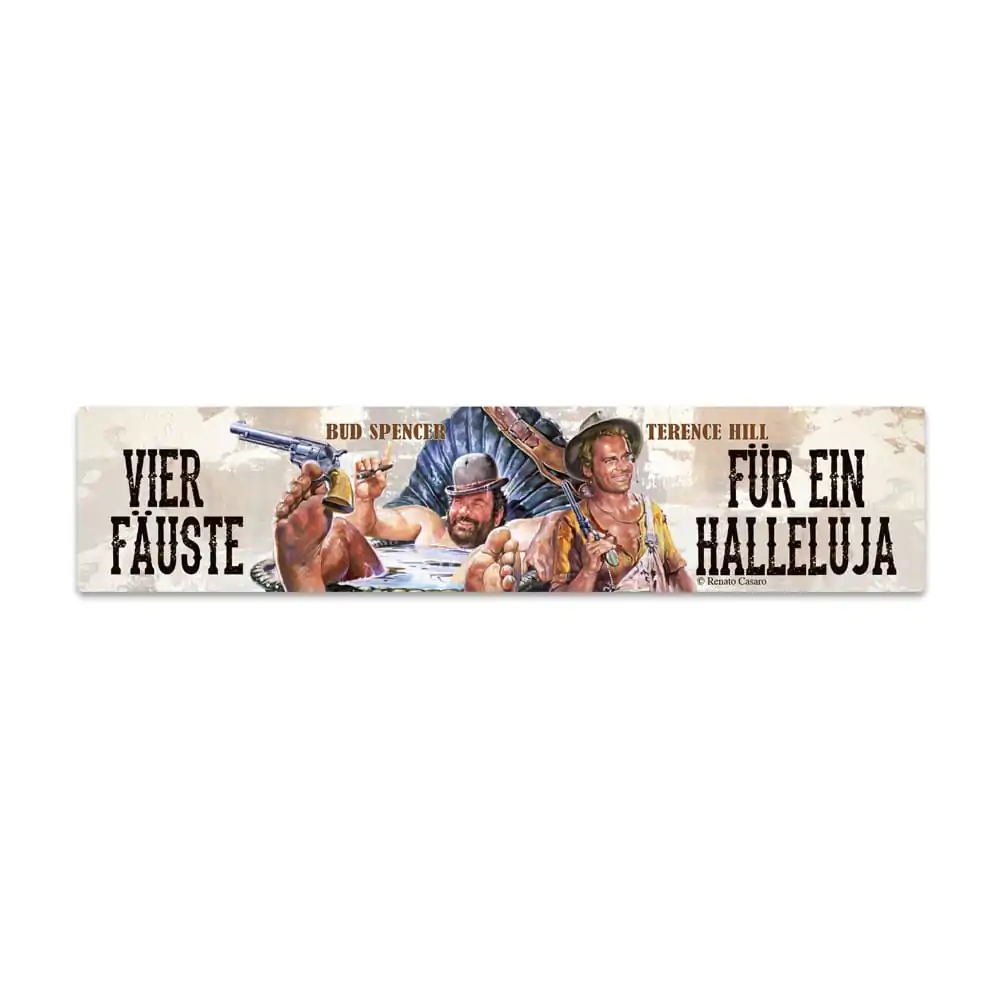 Bud Spencer & Terence Hill Tin Sign mit Magnet Vier Fäuste für ein Halleluja 16 x 3,5 cm Produktfoto
