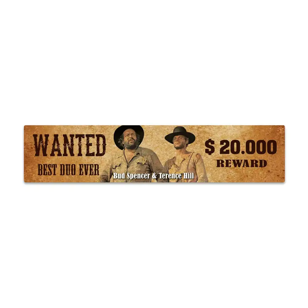 Bud Spencer & Terence Hill Blechschild mit Magnet Wanted 16 x 3,5 cm Produktfoto