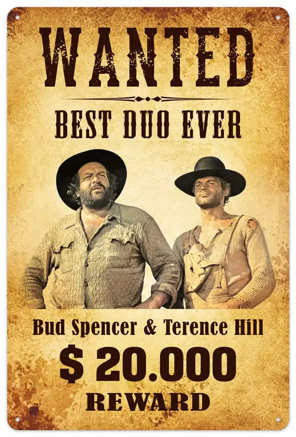 Bud Spencer & Terence Hill Blechschild Wanted 20 x 30 cm termékfotó