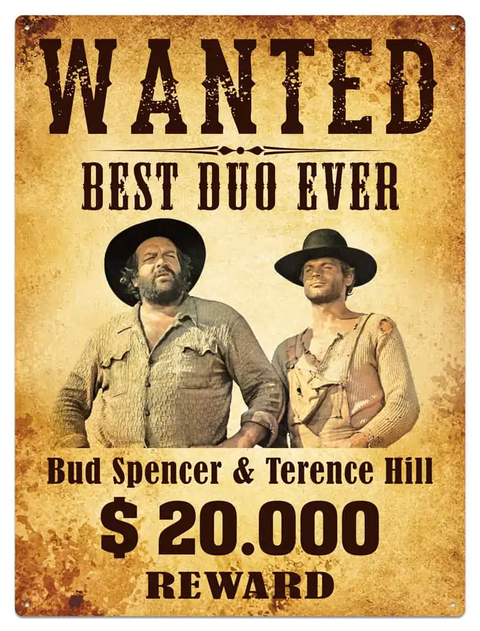 Bud Spencer & Terence Hill Blechschild Wanted 30 x 40 cm termékfotó