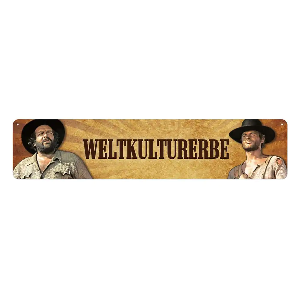 Bud Spencer &amp; Terence Hill Blechschild Weltkulturerbe 46 x 10 cm Produktfoto