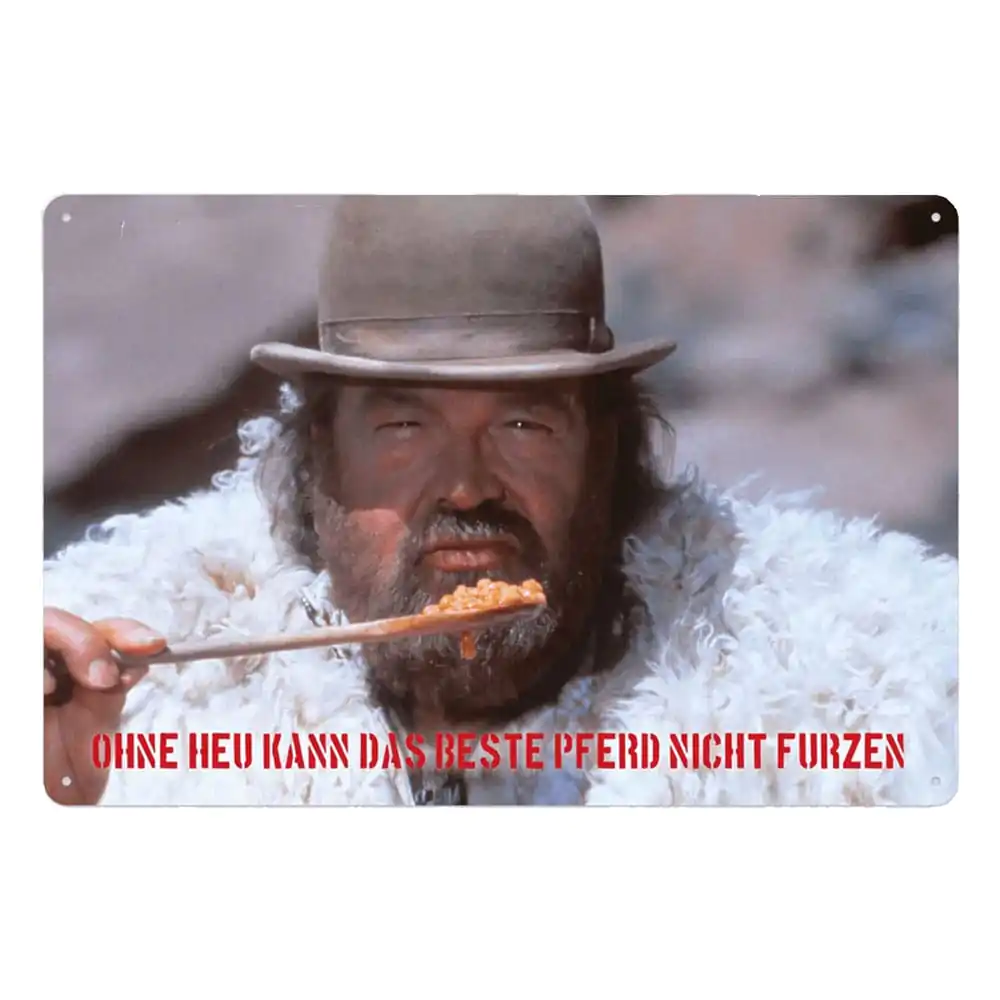 Bud Spencer Tin Sign Bohnen 20 x 30 cm Blechschild Produktfoto