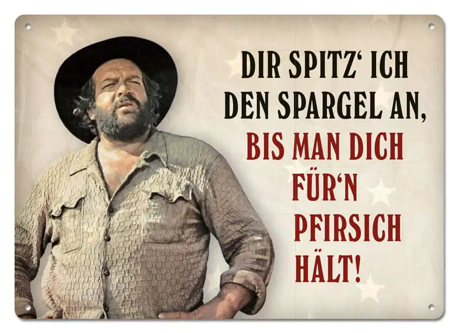 Bud Spencer Blechschild Dir spitz' ich den Spargel an,... 10 x 15 cm termékfotó