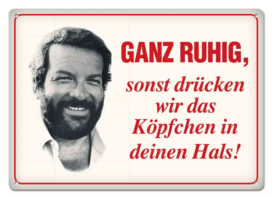 Bud Spencer Blechschild Ganz ruhig,sonst drücken wir das... 10 x 15 cm termékfotó