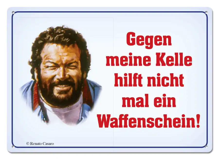 Bud Spencer Blechschild Gegen meine Kelle hilft nicht mal... 10 x 15 cm termékfotó