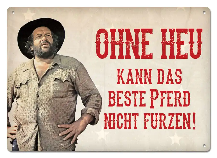 Bud Spencer Blechschild Ohne Heu kann das beste Pferd... 10 x 15 cm termékfotó